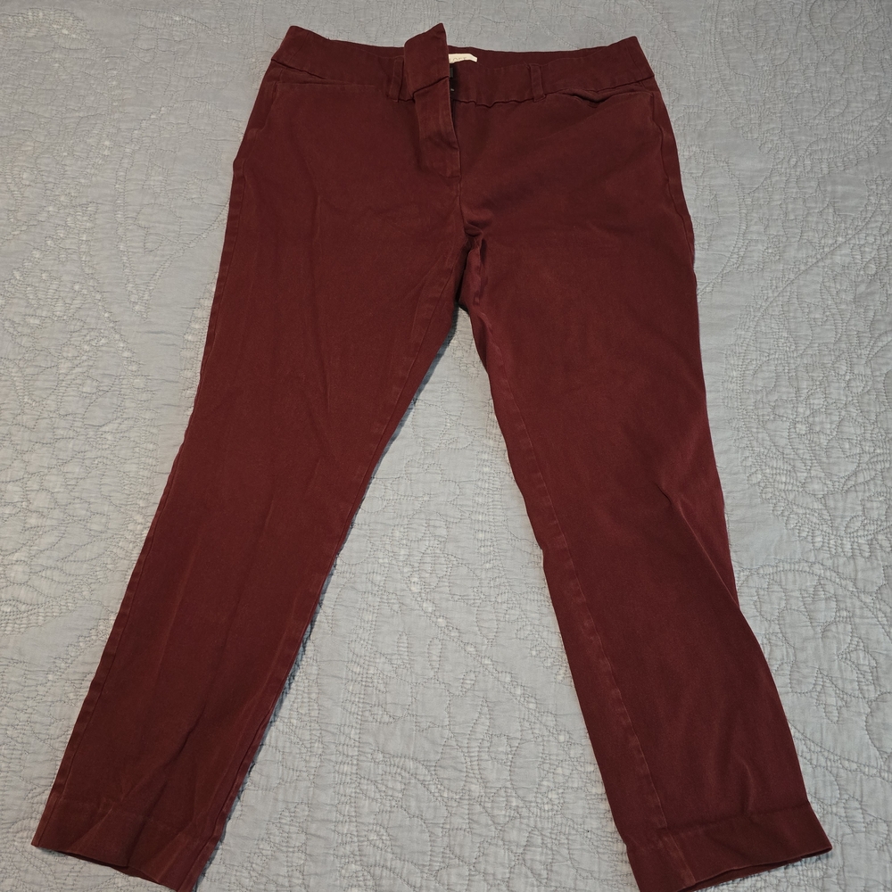 LOFT Deep Red Cropped Pants